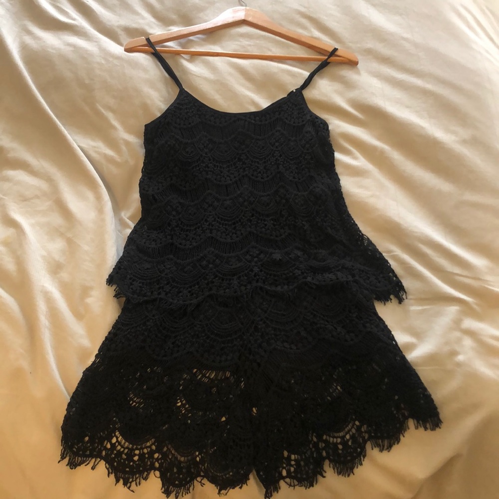 “Aina Be” Black Lace Romper